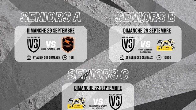 Match 28-29 Septemre 24-25 Seniors