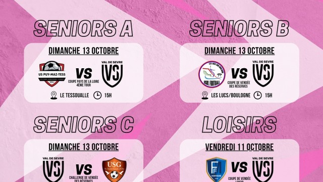 Programme Match 12-13 Octobre 24-25 Séniors