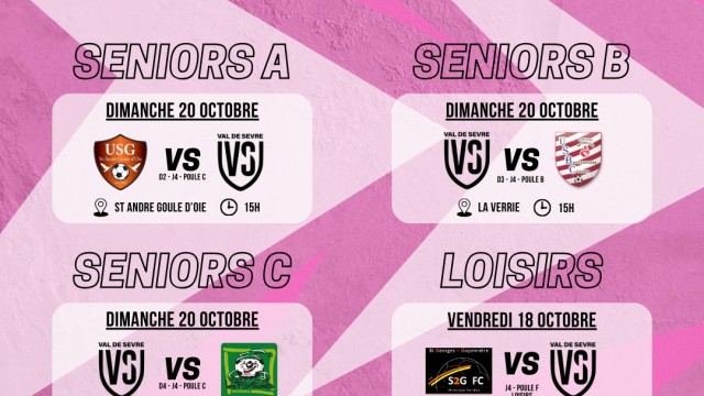 Programme Match 19-20 Octobre 24-25 Séniors