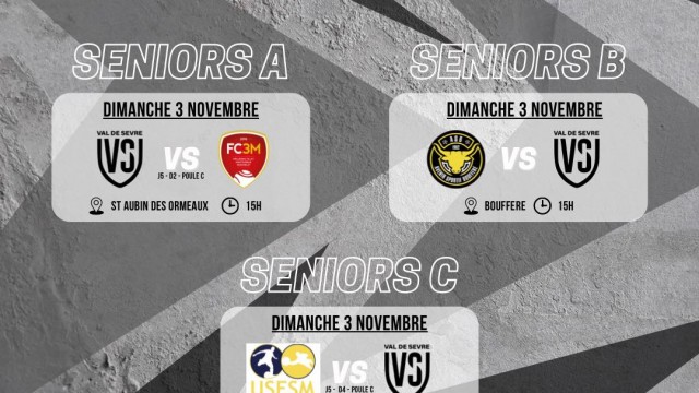 Programme Match 2-3 Novembre 24-25 Séniors