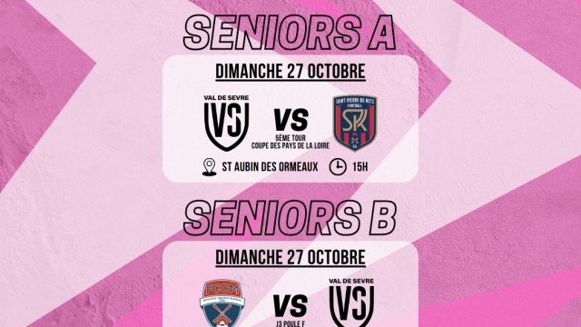 Programme Match 26-27 Octobre 24-25 Séniors