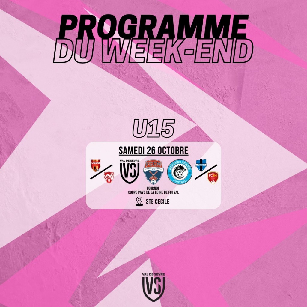 Programme Match 26-27 Octobre 24-25 U15