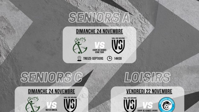 Programme Match 23-24 Novembre 24-25 Séniors