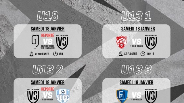 Programme Match 18-19 Janvier 24-25